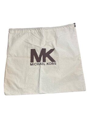 Vtg Michael Kors Dust Bag 18.5 x 17 Cotton Drawstring Beige w Brown Older Logo